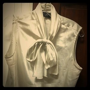 White bow blouse size large